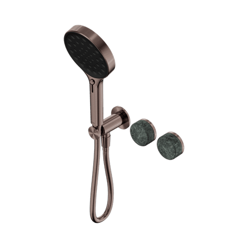 Serenity Shower System Verde Alpi Handle And Serenity Hand Shower Brushed Bronze