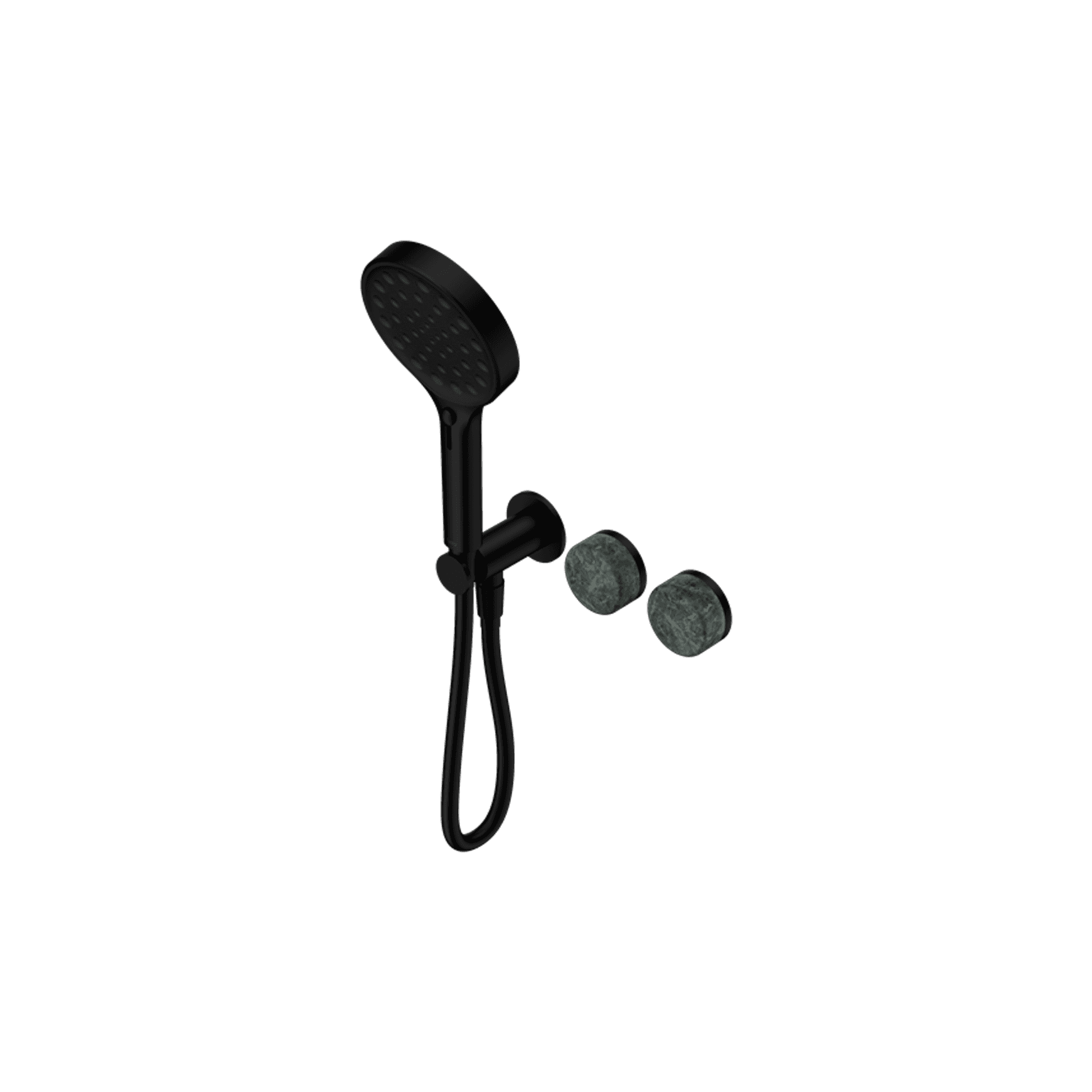 Serenity Shower System Verde Alpi Handle And Serenity Hand Shower Matte Black