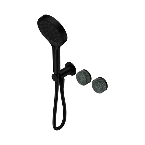 Serenity Shower System Verde Alpi Handle And Serenity Hand Shower Matte Black