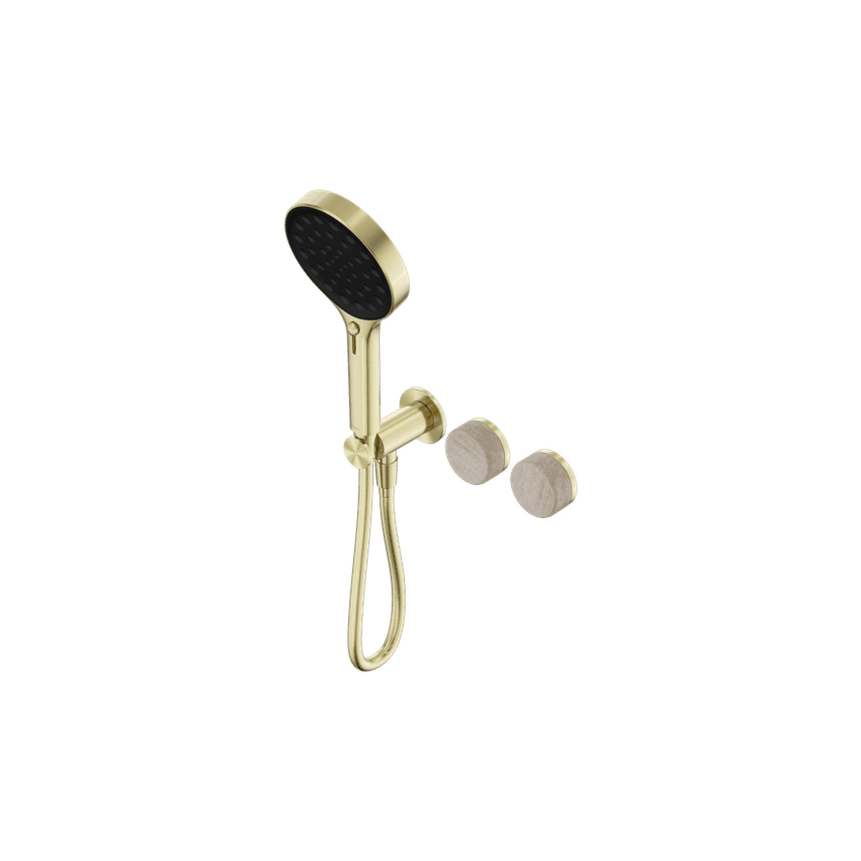 Serenity Shower System Rome Travertine Handle And Serenity Hand Shower Brushed Gold