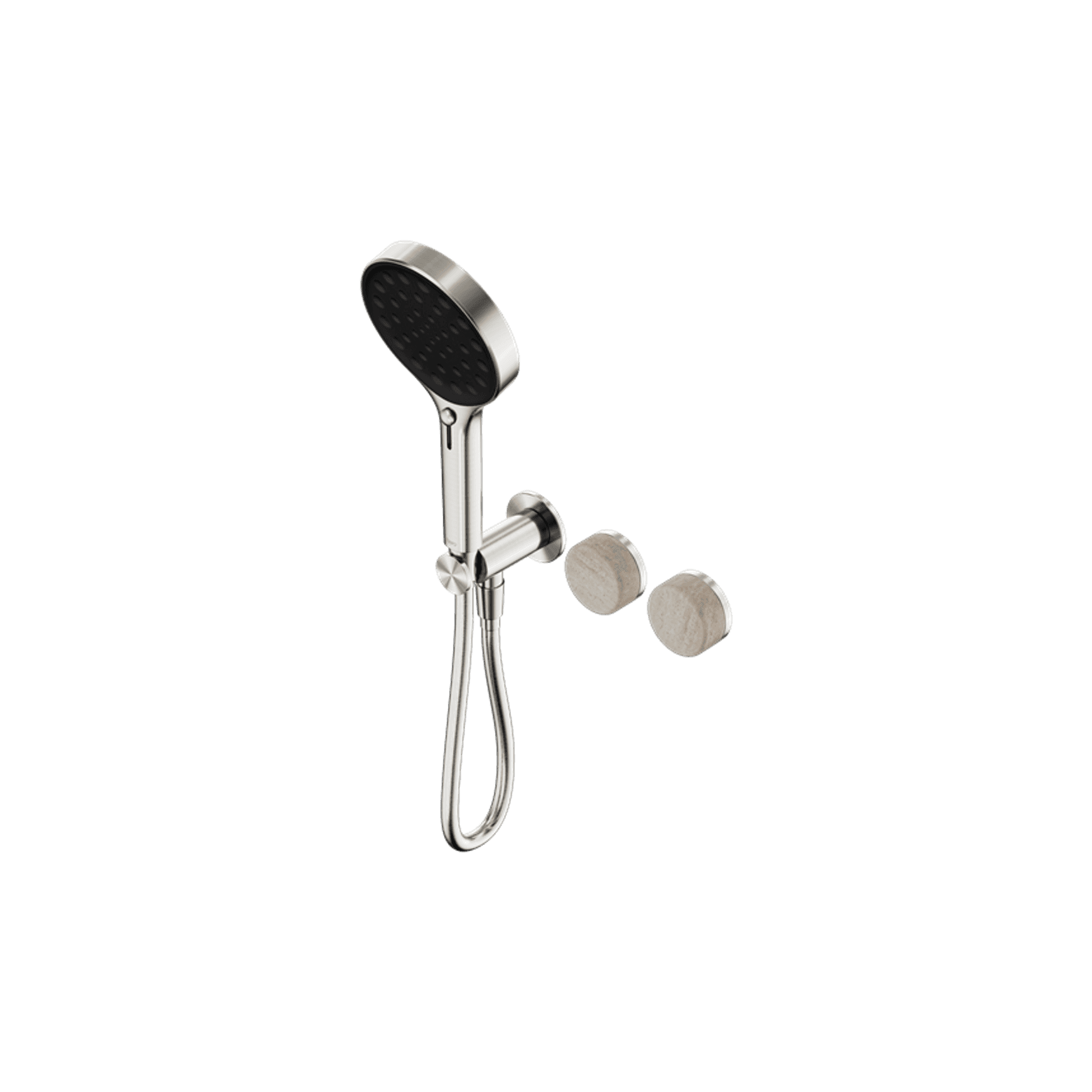 Serenity Shower System Rome Travertine Handle And Serenity Hand Shower Brushed Nickel