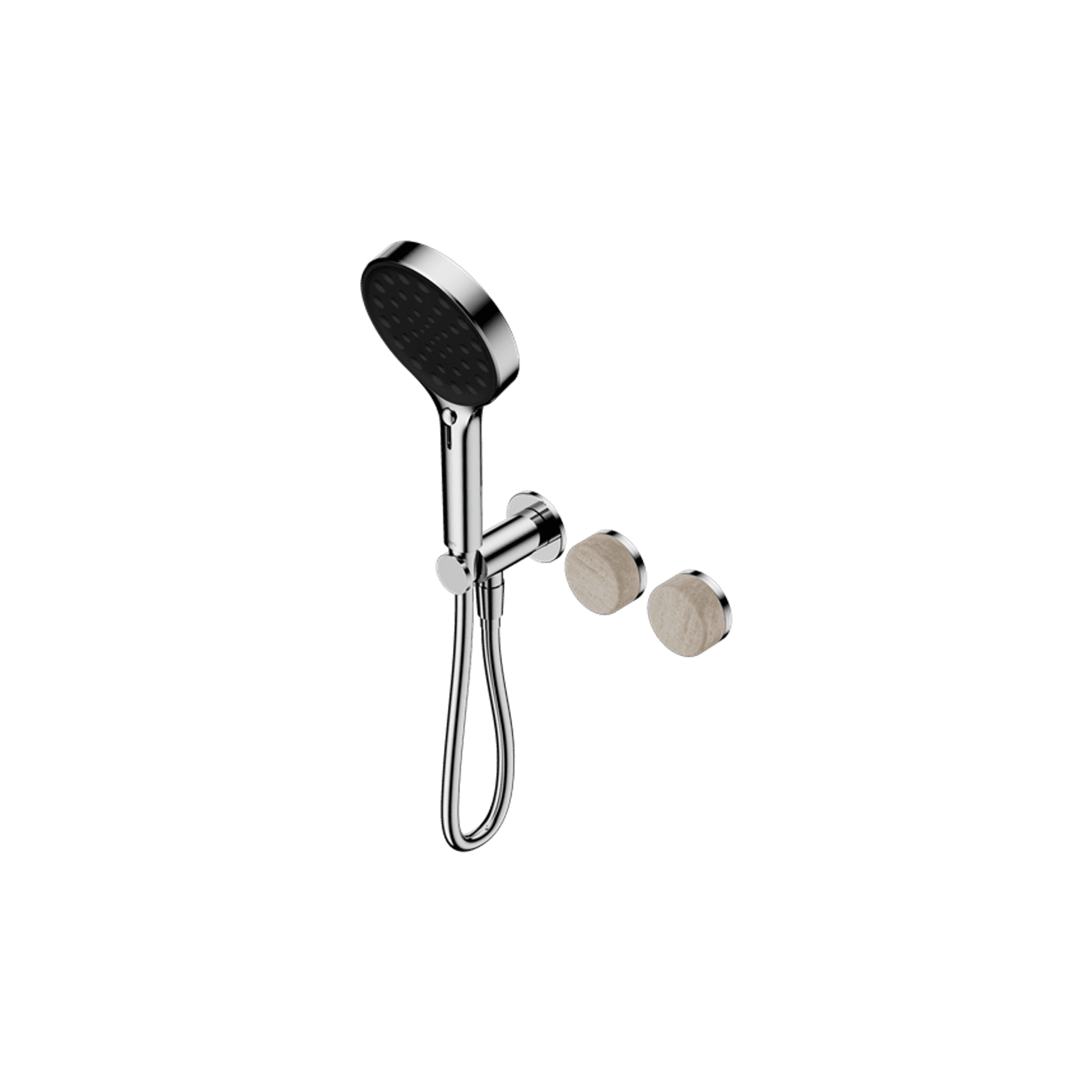 Serenity Shower System Rome Travertine Handle And Serenity Hand Shower Chrome