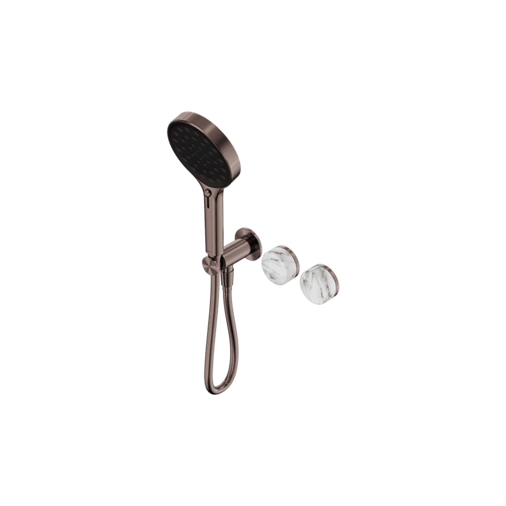 Serenity Shower System Arabescato Corchia Handle And Serenity Hand Shower Brushed Bronze