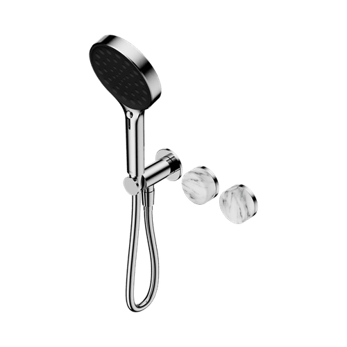 Serenity Shower System Arabescato Corchia Handle And Serenity Hand Shower Chrome