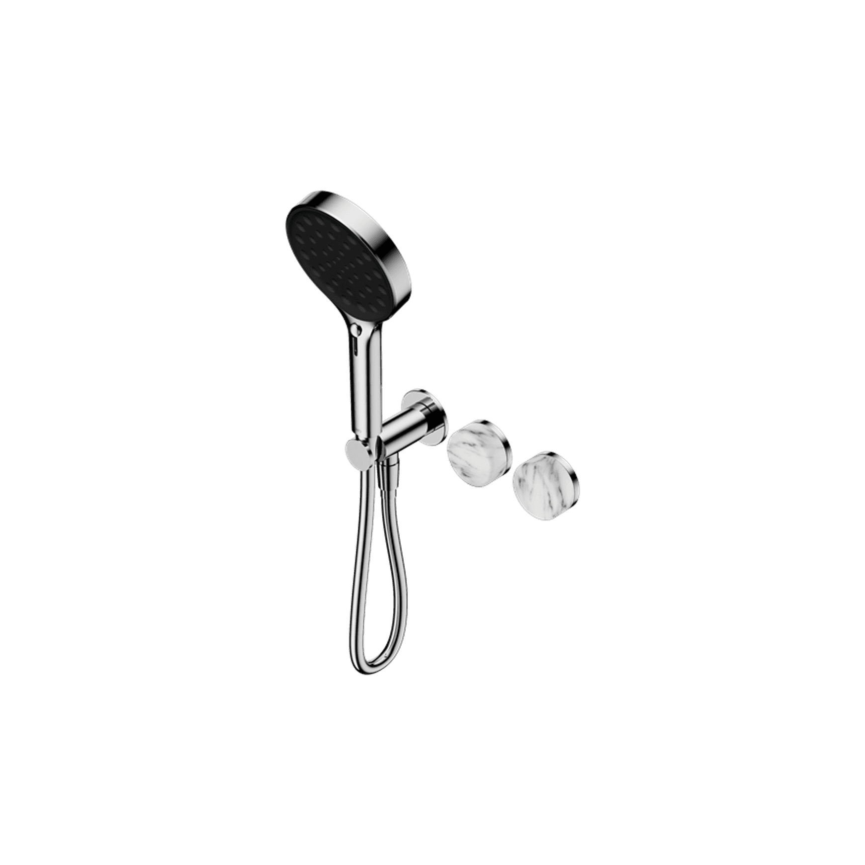 Serenity Shower System Arabescato Corchia Handle And Serenity Hand Shower Chrome