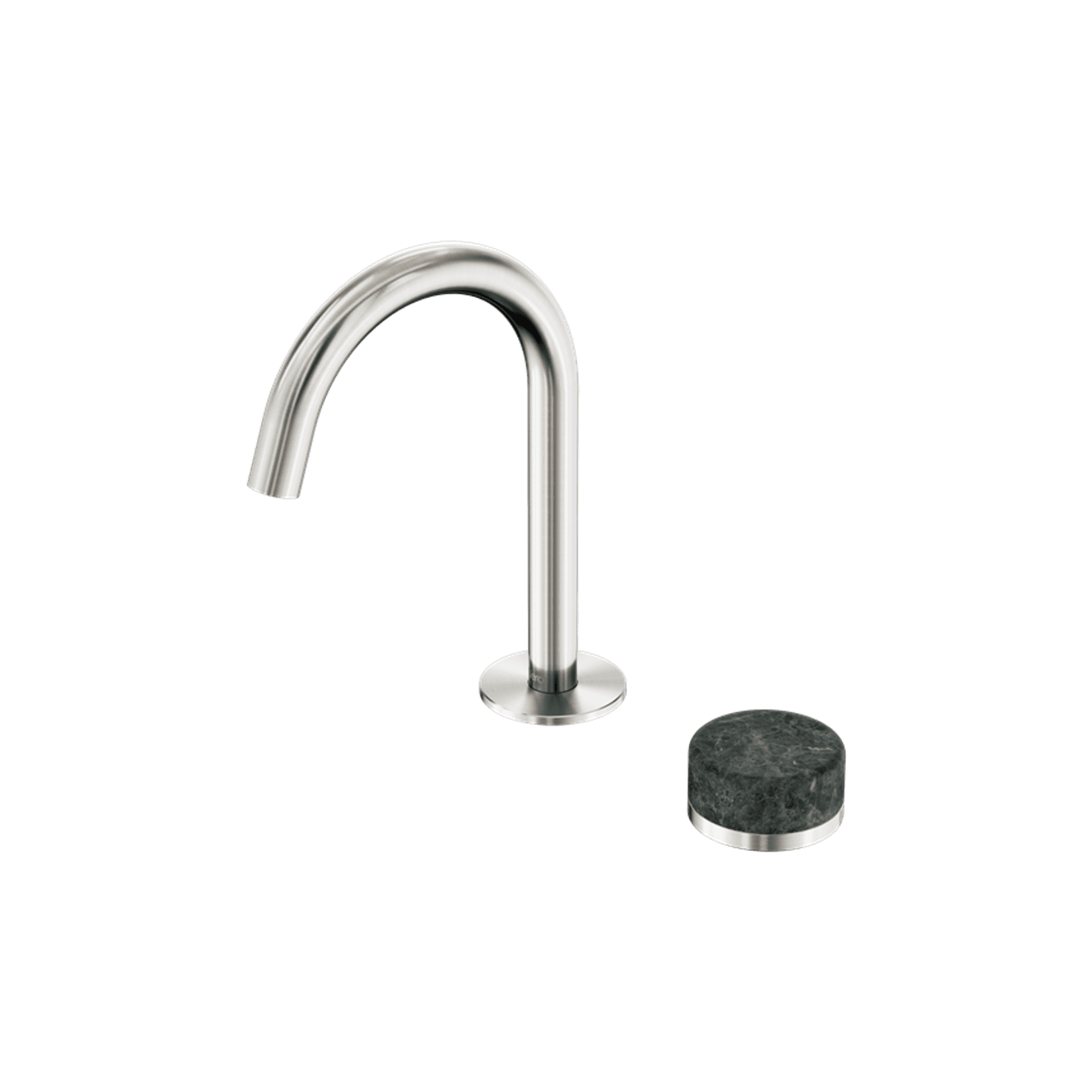 Serenity Basin Mixer Arc Spout Verde Alpi Handle Brushed Nickel