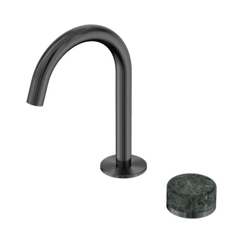 Serenity Basin Mixer Arc Spout Verde Alpi Handle Gun Metal