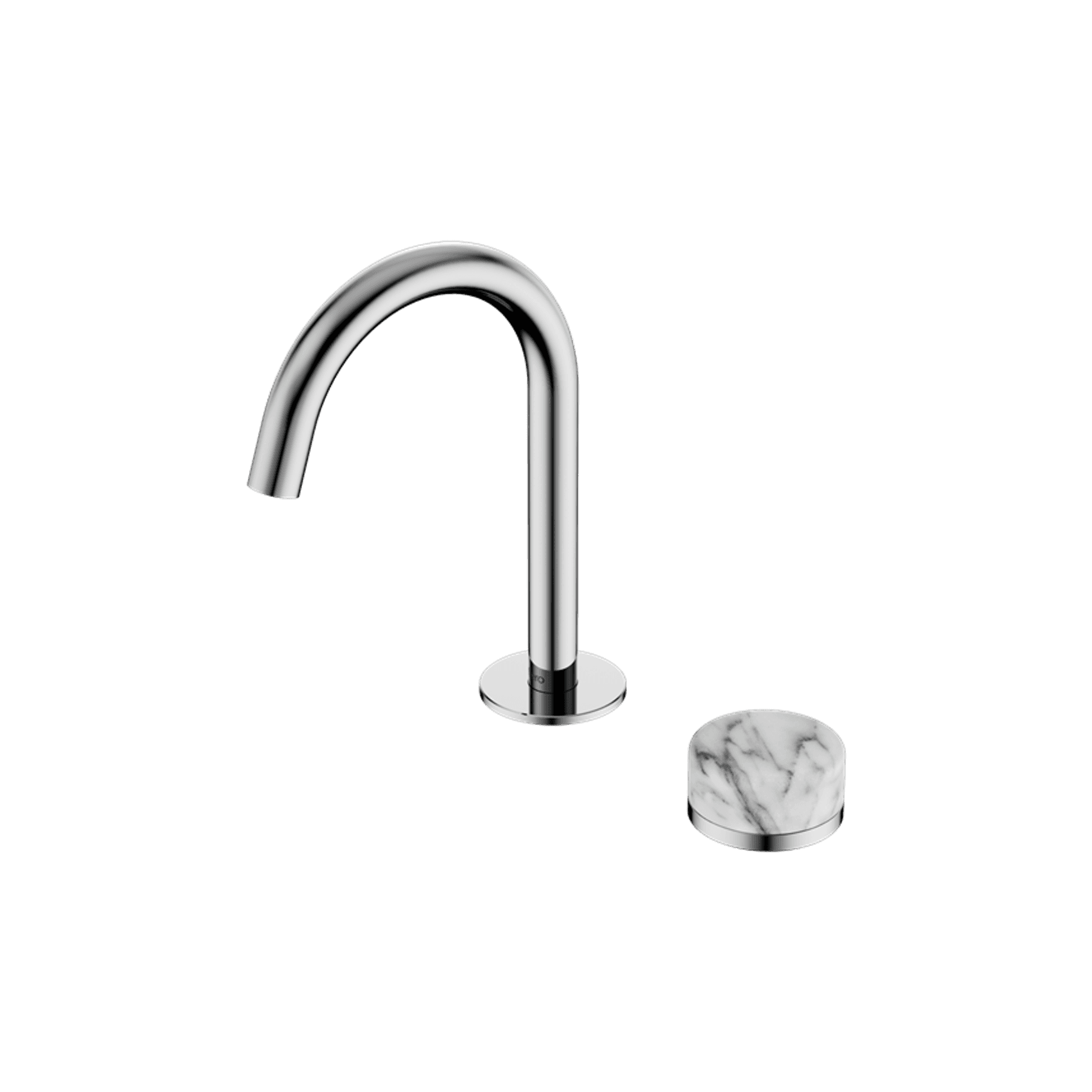 Serenity Basin Mixer Arc Spout Arabescato Corchia Handle Chrome