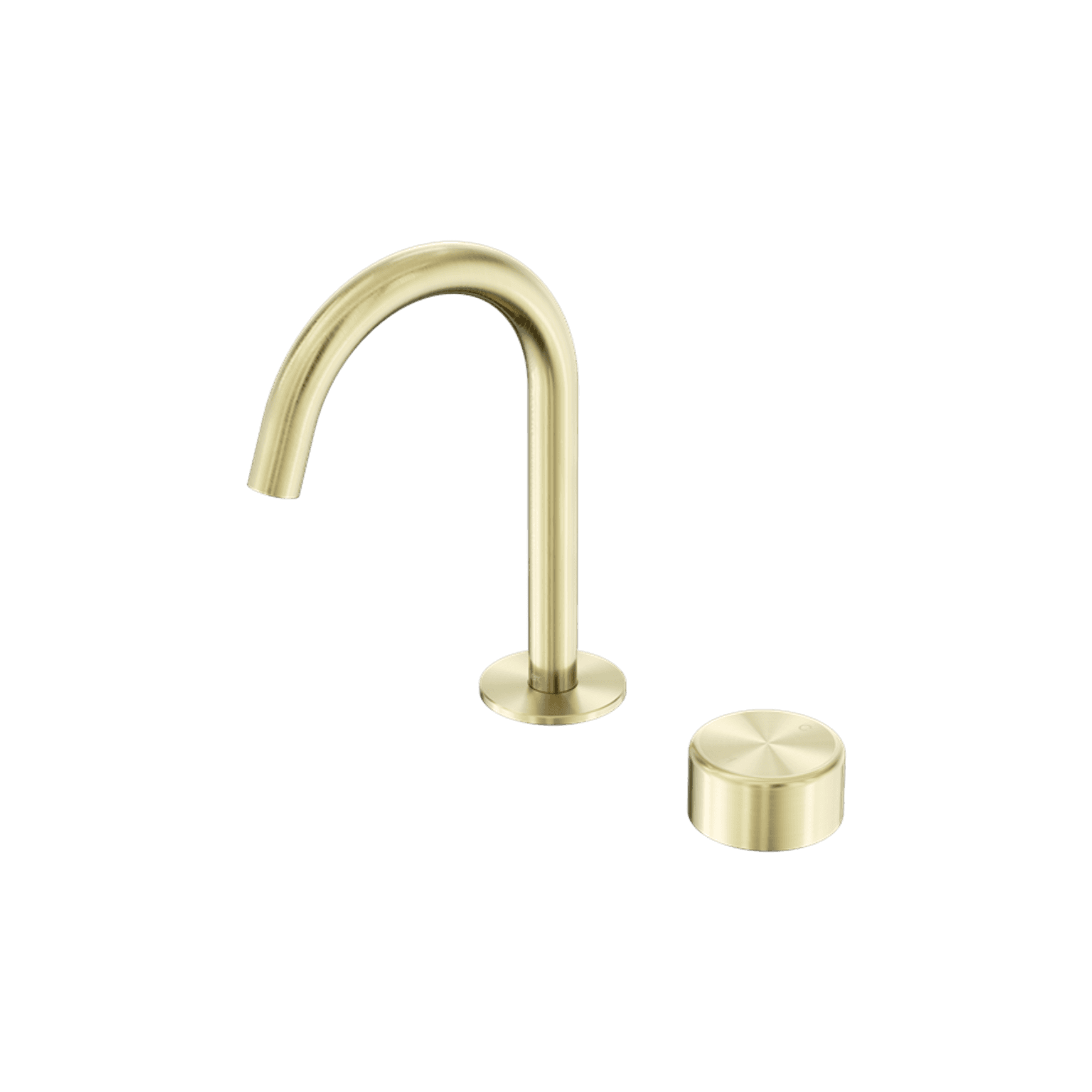 Serenity Basin Mixer Arc Spout Metal Handle Brushed Gold
