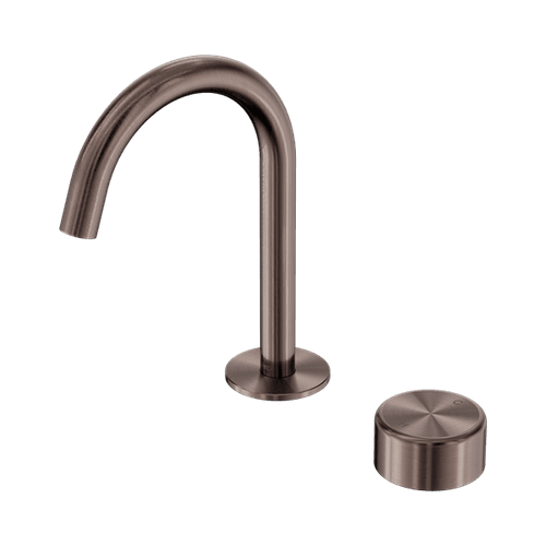 Serenity Basin Mixer Arc Spout Metal Handle Brushed Bronze