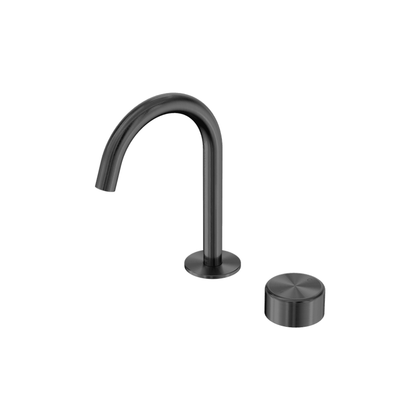 Serenity Basin Mixer Arc Spout Metal Handle Gun Metal