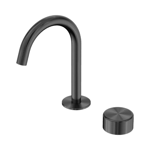 Serenity Basin Mixer Arc Spout Metal Handle Gun Metal