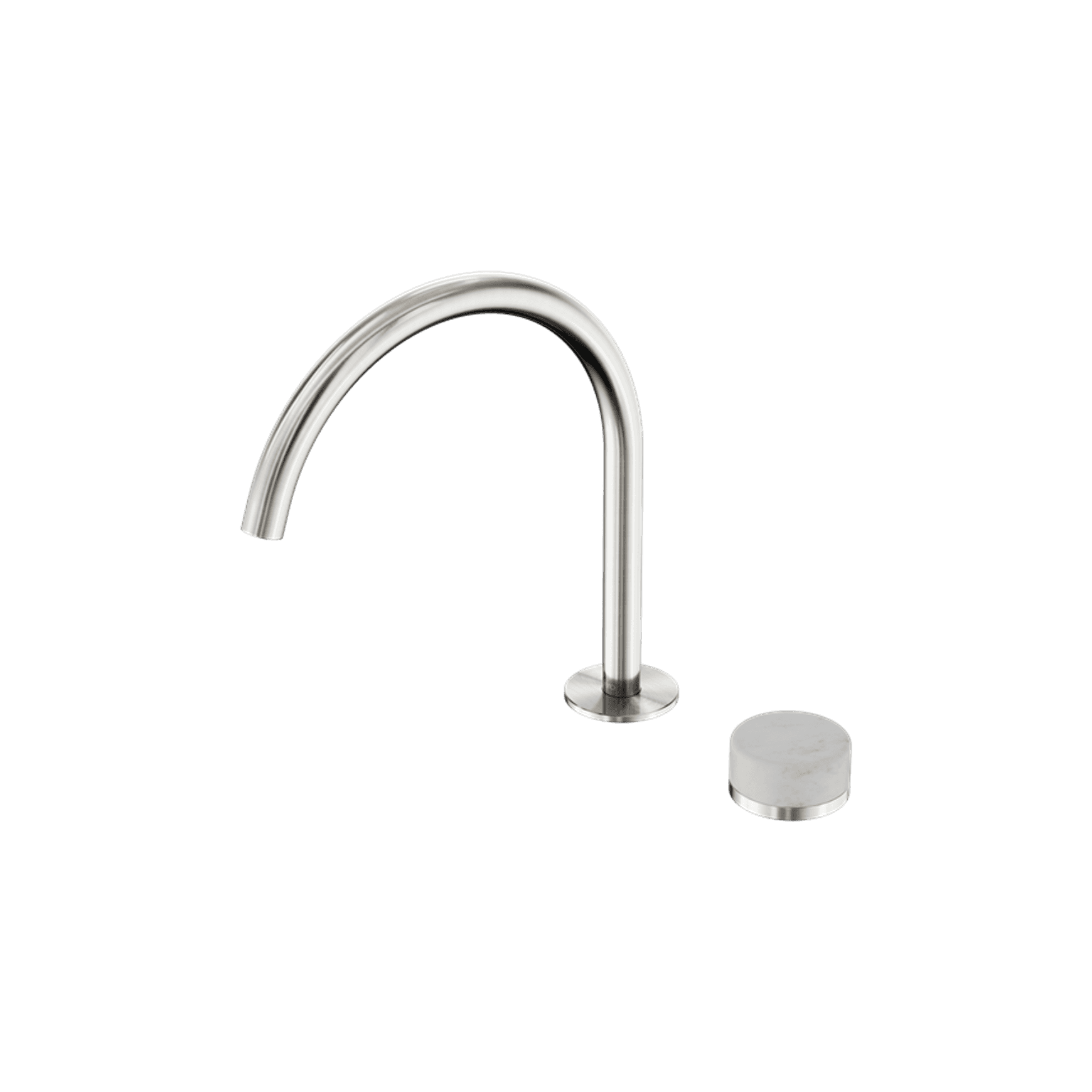 Serenity Bath/Kitchen Mixer Arc Spout Carrara Handle Brushed Nickel