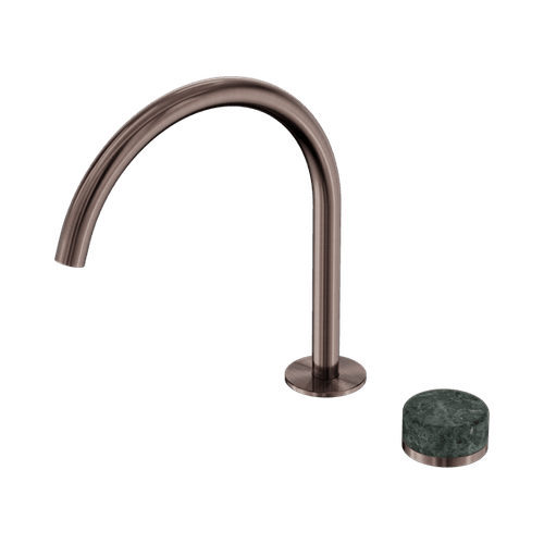 Serenity Bath/Kitchen Mixer Arc Spout Verde Alpi Handle Brushed Bronze