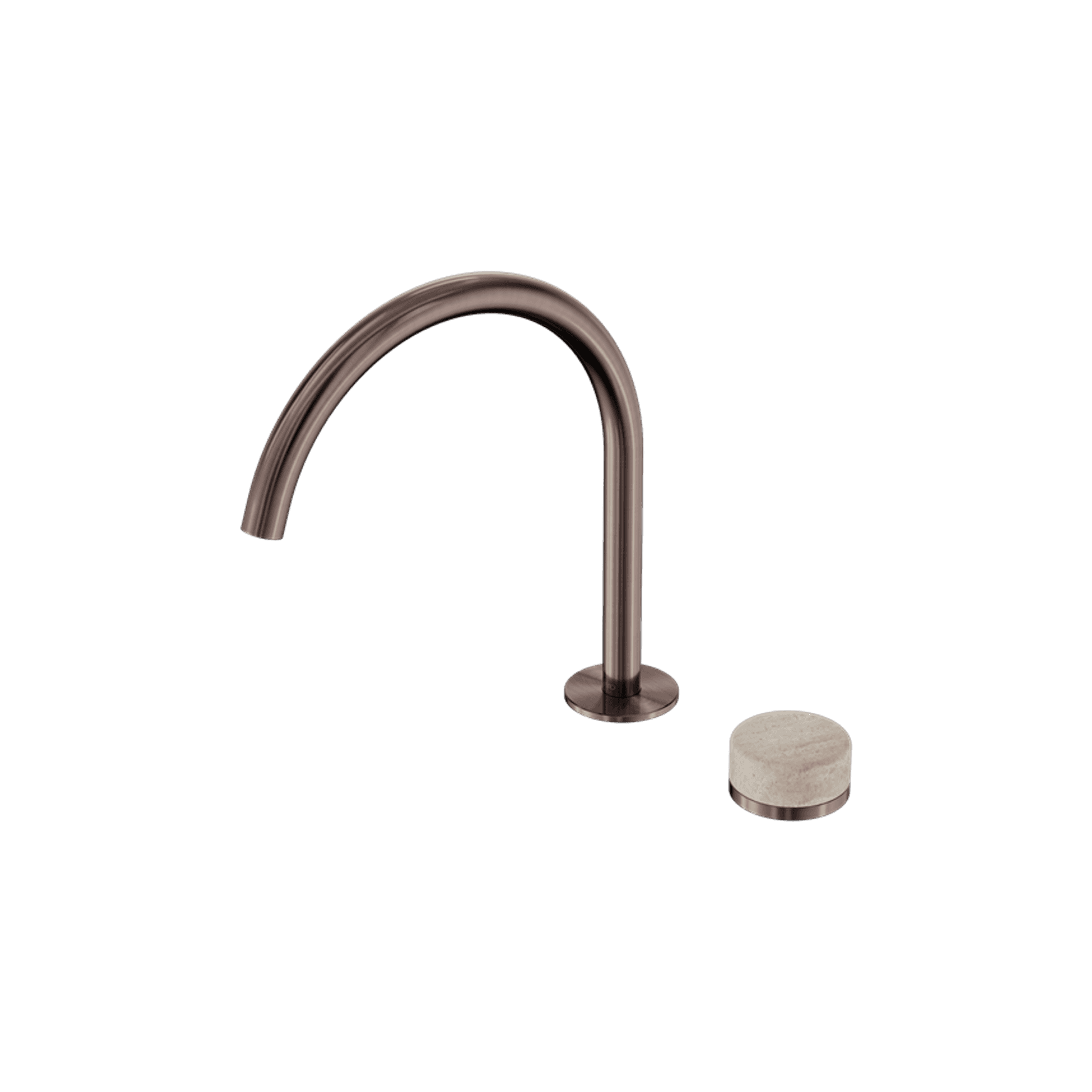 Serenity Bath/Kitchen Mixer Arc Spout Rome Travertine Handle Brushed Bronze