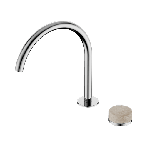 Serenity Bath/Kitchen Mixer Arc Spout Rome Travertine Handle Chrome