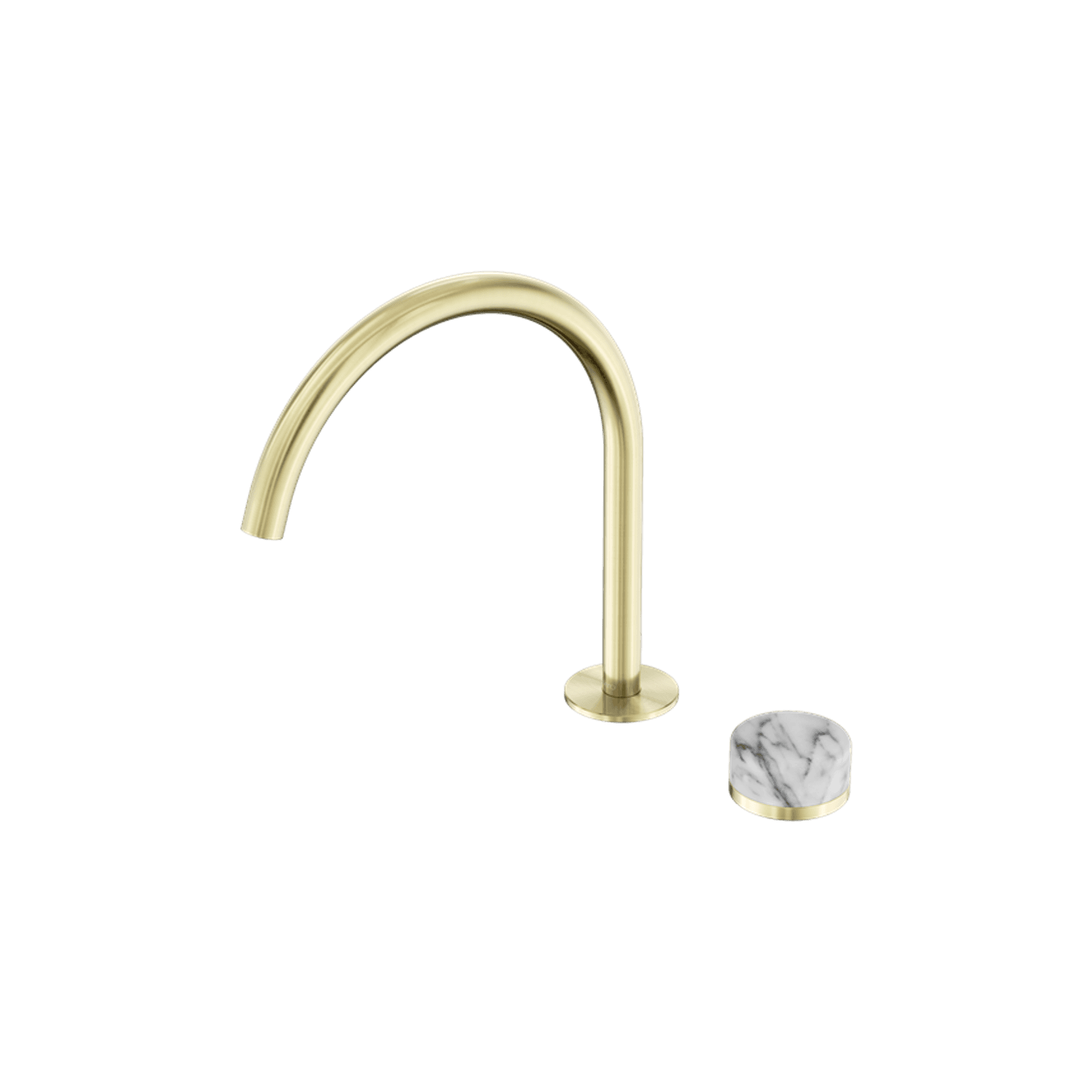 Serenity Bath/Kitchen Mixer Arc Spout Arabescato Corchia Handle Brushed Gold