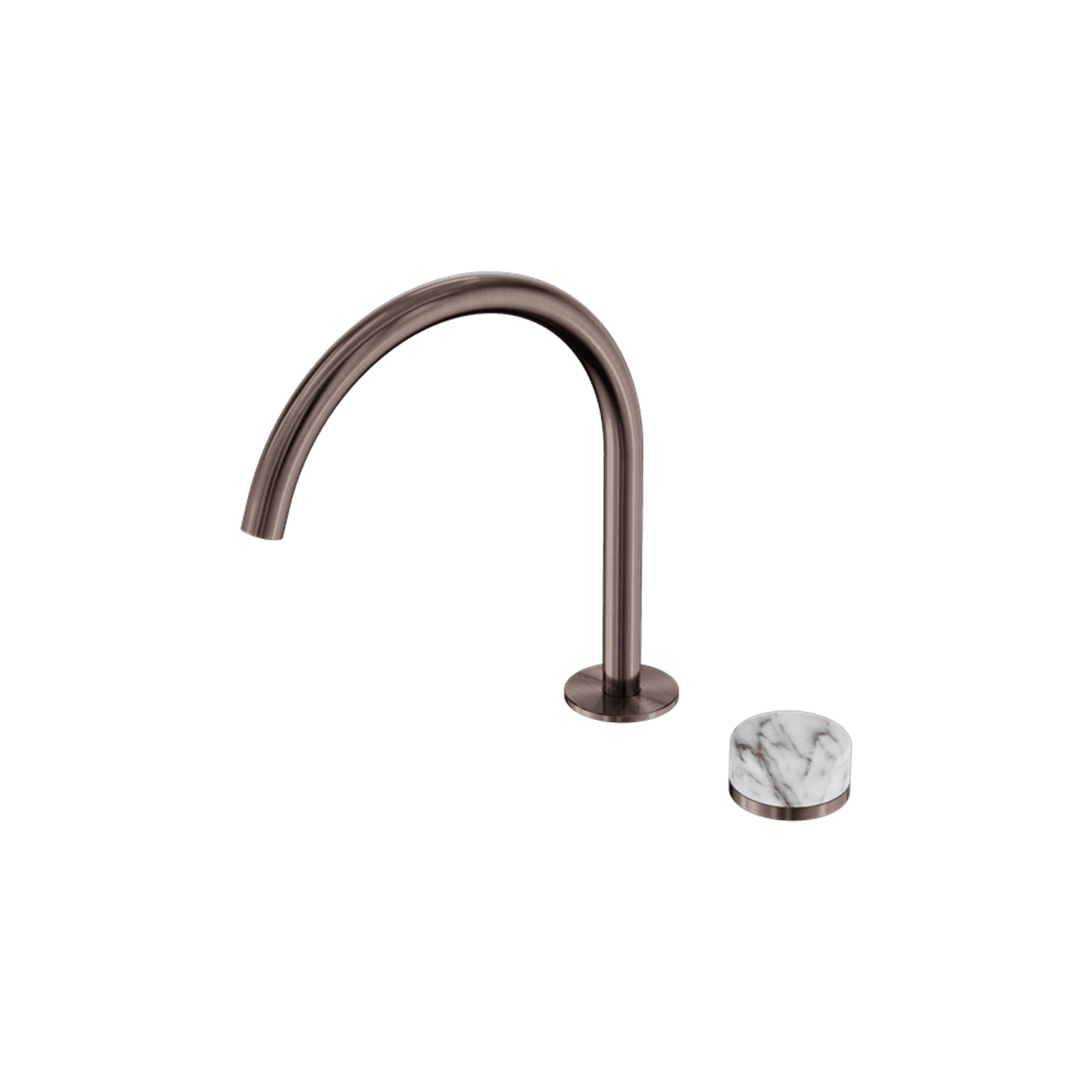 Serenity Bath/Kitchen Mixer Arc Spout Arabescato Corchia Handle Brushed Bronze