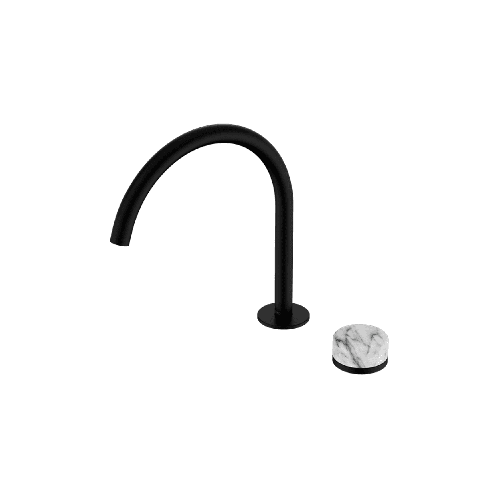 Serenity Bath/Kitchen Mixer Arc Spout Arabescato Corchia Handle Matte Black