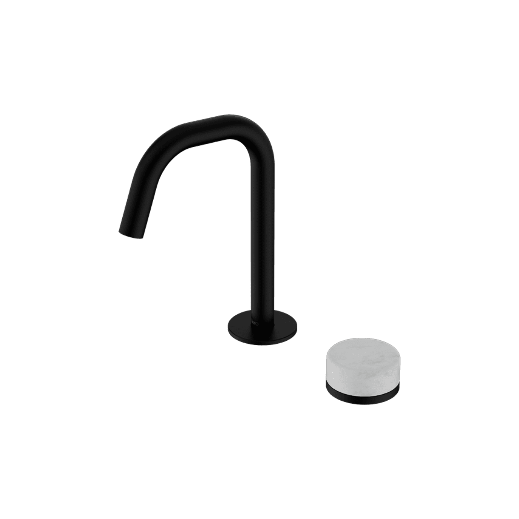 Serenity Basin Mixer Edge Spout Carrara Handle Matte Black