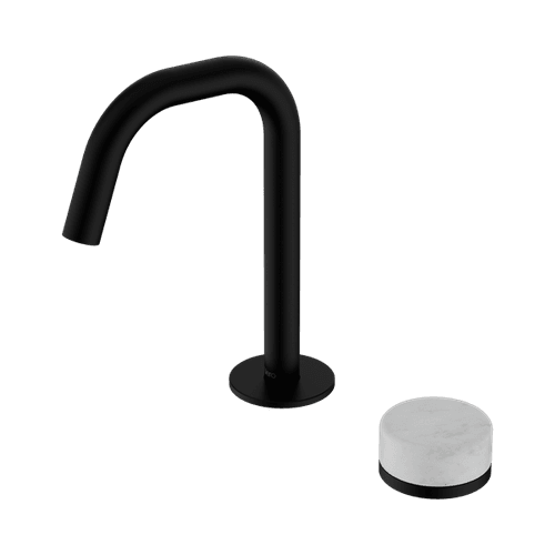 Serenity Basin Mixer Edge Spout Carrara Handle Matte Black