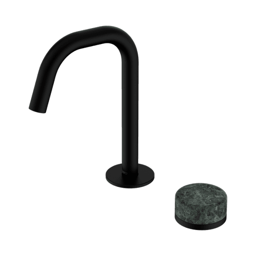 Serenity Basin Mixer Edge Spout Verde Alpi Handle Matte Black
