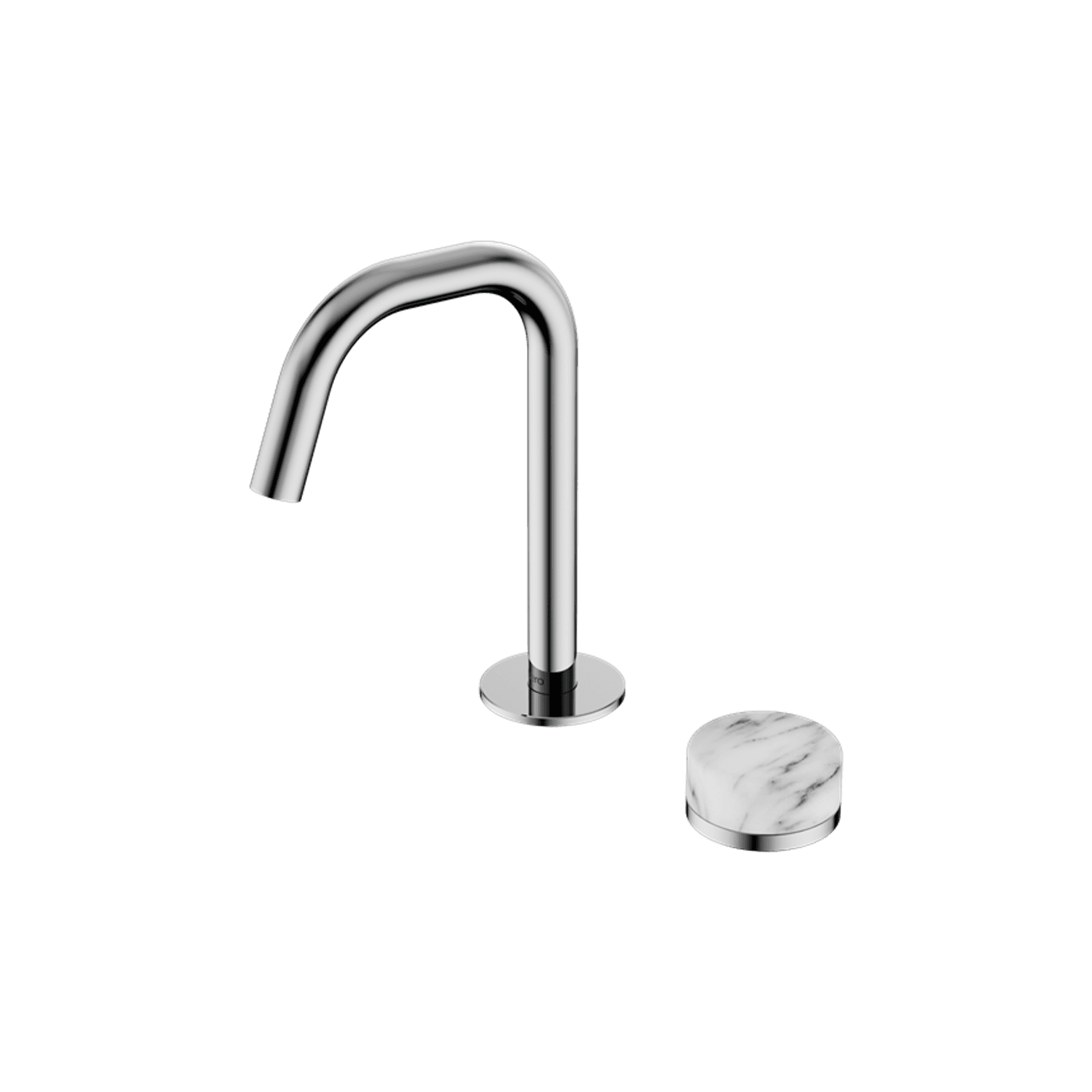Serenity Basin Mixer Edge Spout Arabescato Corchia Handle Chrome