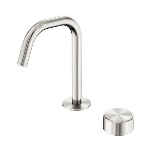 Serenity Basin Mixer Edge Spout Metal Handle Brushed Nickel