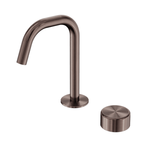 Serenity Basin Mixer Edge Spout Metal Handle Brushed Bronze