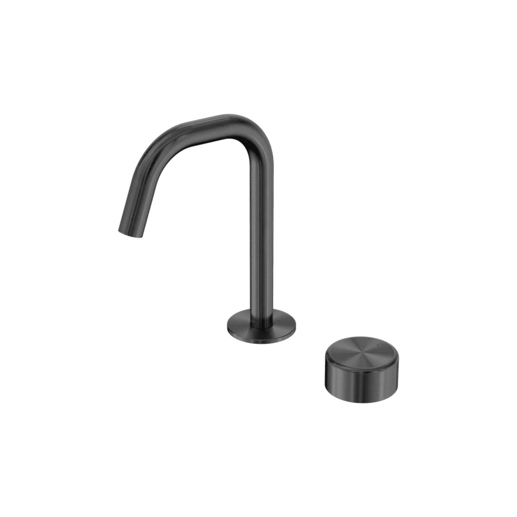 Serenity Basin Mixer Edge Spout Metal Handle Gun Metal