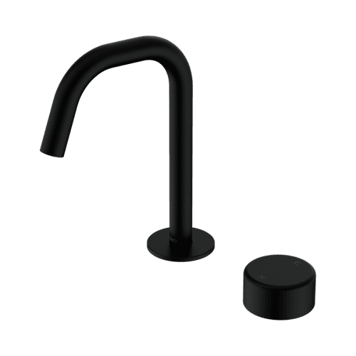 Serenity Basin Mixer Edge Spout Metal Handle Matte Black