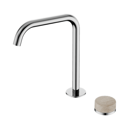 Serenity Bath/Kitchen Mixer Edge Spout Rome Travertine Handle Chrome