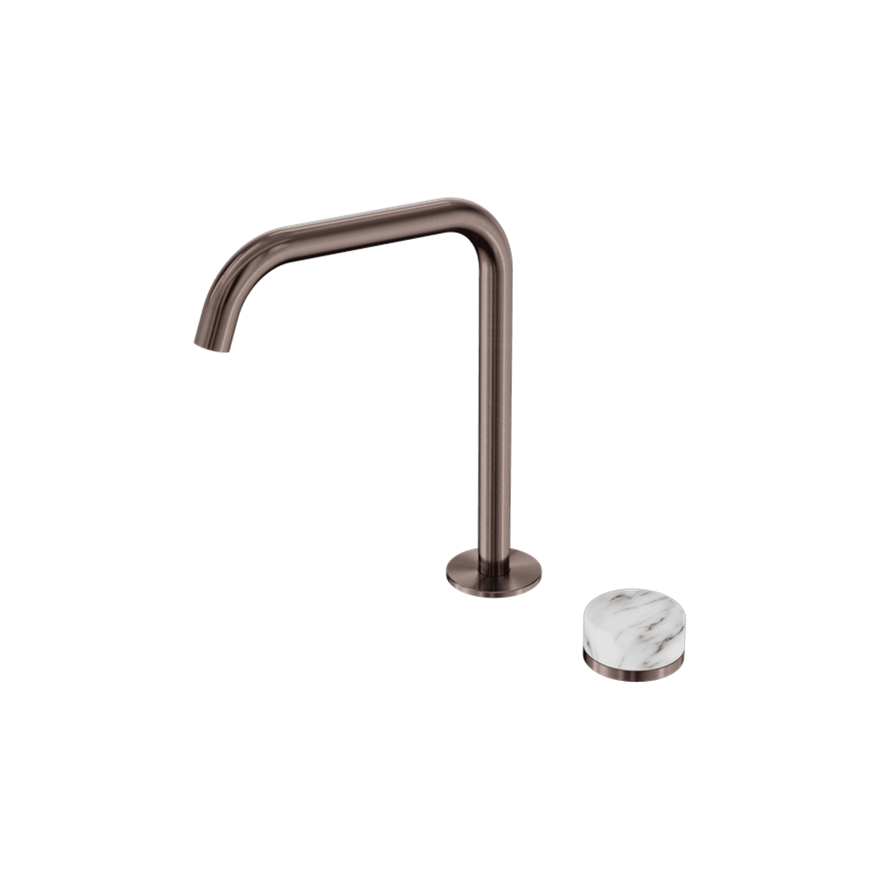 Serenity Bath/Kitchen Mixer Edge Spout Arabescato Corchia Handle Brushed Bronze