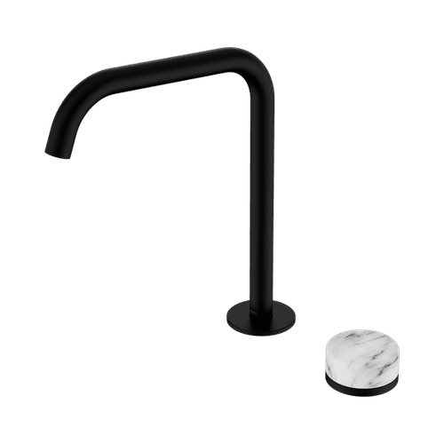 Serenity Bath/Kitchen Mixer Edge Spout Arabescato Corchia Handle Matte Black