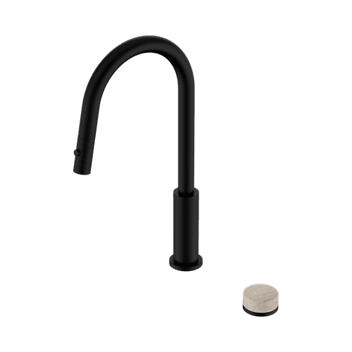 Serenity pull out kitchen Set Rome Travertine Handle Matte Black
