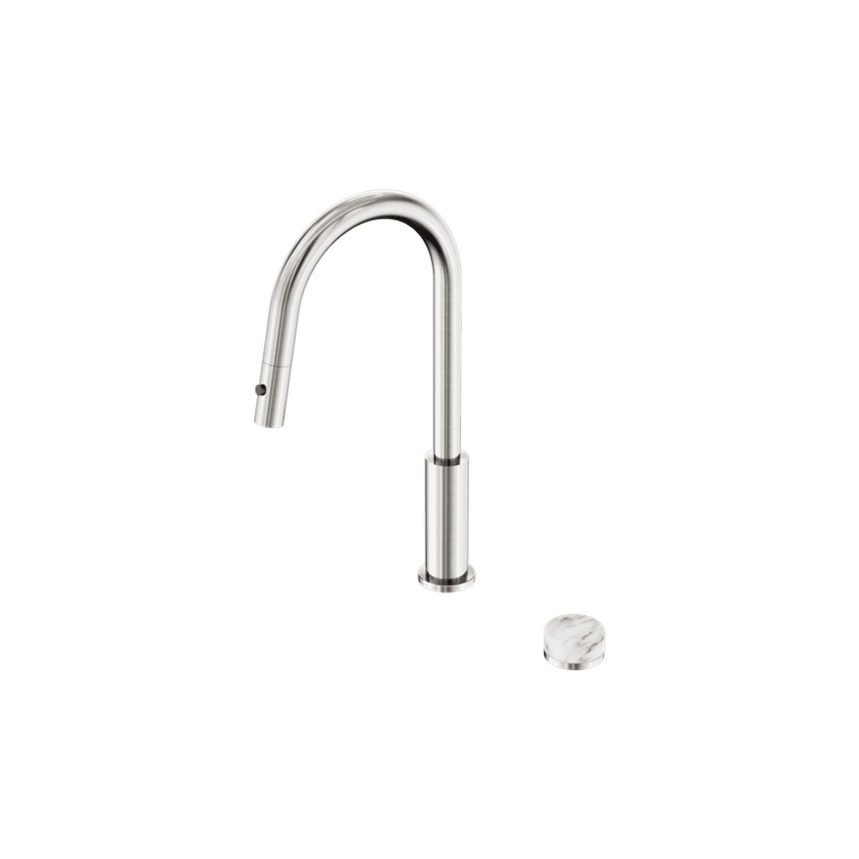 Serenity pull out kitchen Set Arabescato Corchia Handle Brushed Nickel