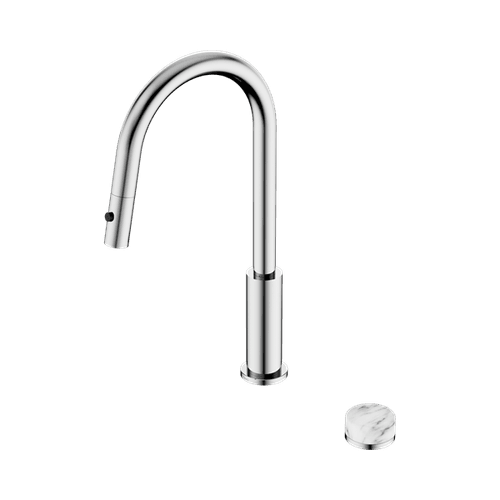 Serenity pull out kitchen Set Arabescato Corchia Handle Chrome