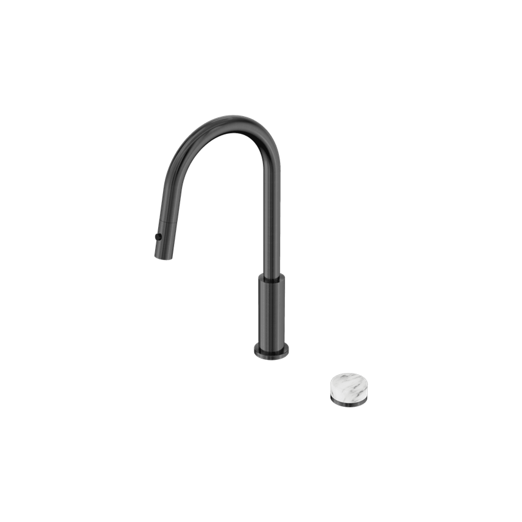 Serenity pull out kitchen Set Arabescato Corchia Handle Gun Metal