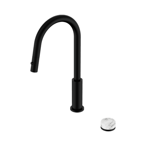 Serenity pull out kitchen Set Arabescato Corchia Handle Matte Black