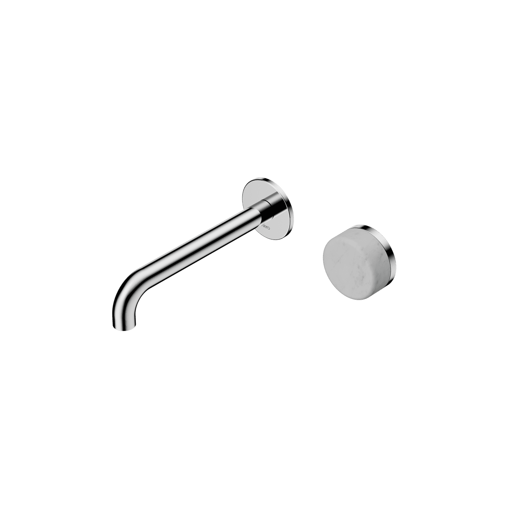 Serenity Wall Basin Mixer 185mm Spout Carrara Handle Chrome
