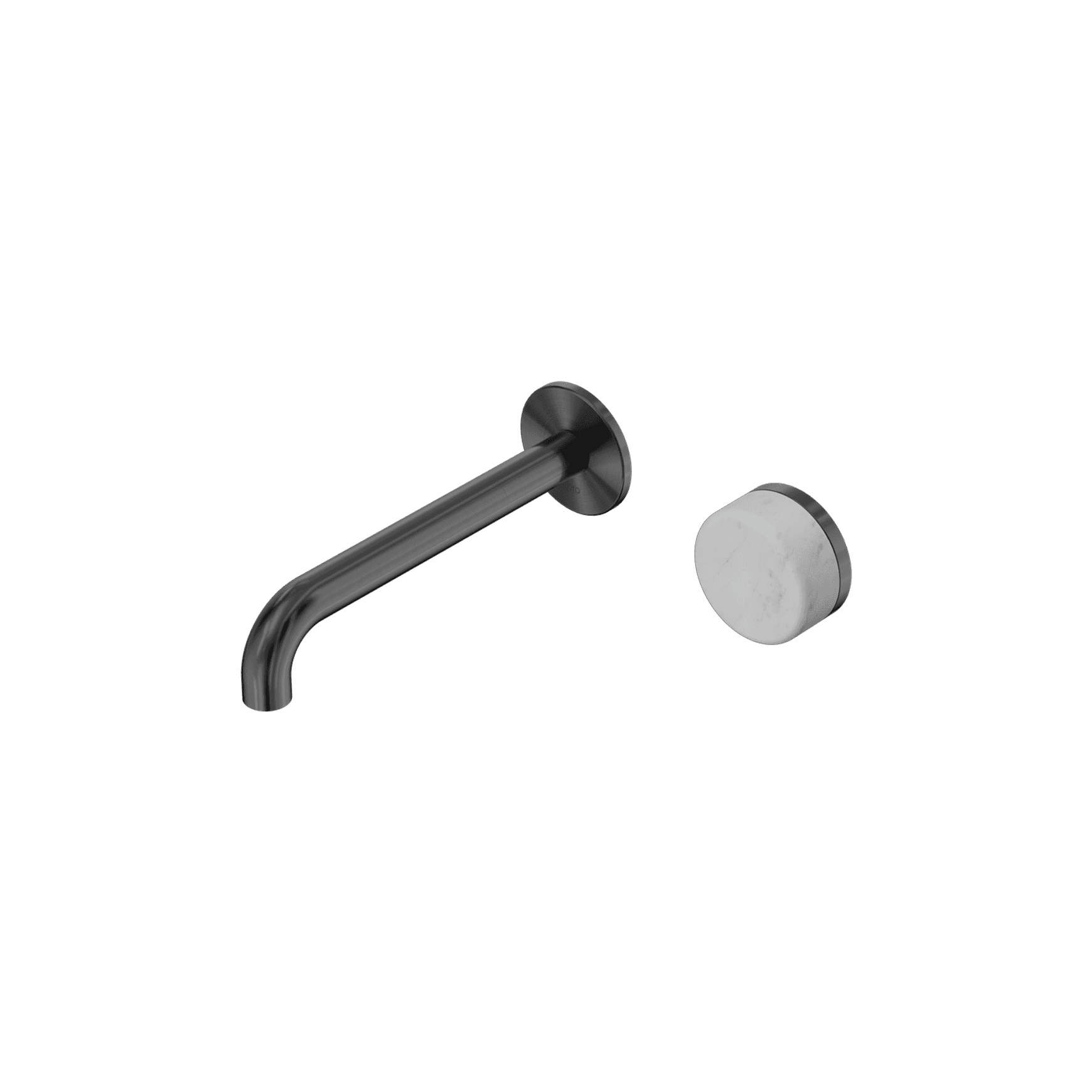 Serenity Wall Basin Mixer 160mm Spout Carrara Handle Gun Metal