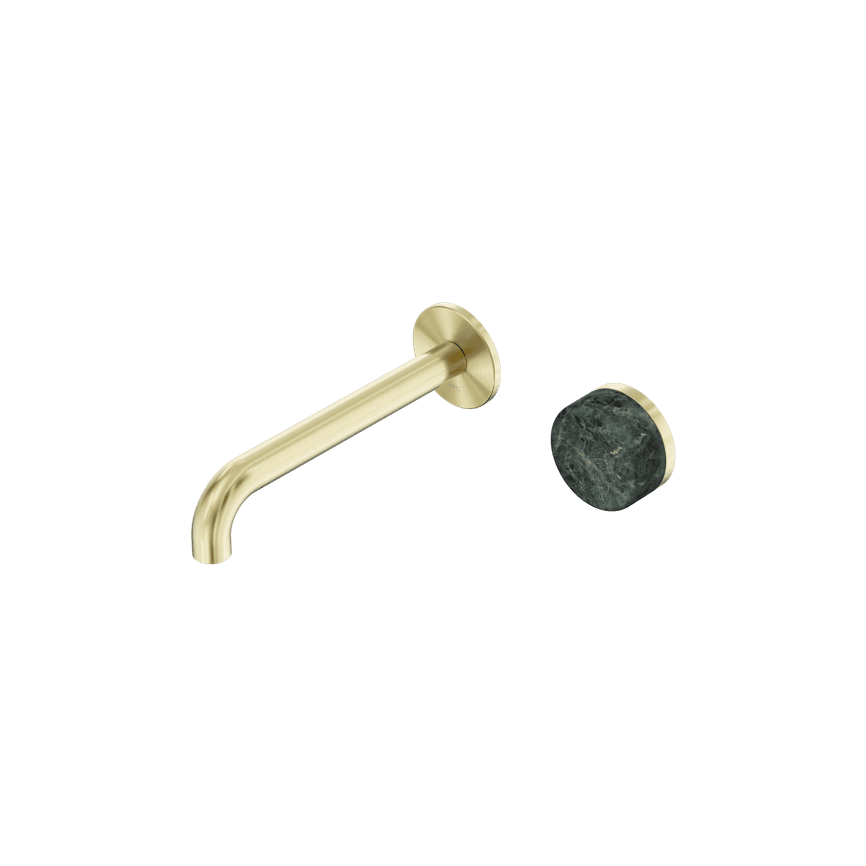 Serenity Wall Basin Mixer 220mm Spout Verde Alpi Handle Brushed Gold