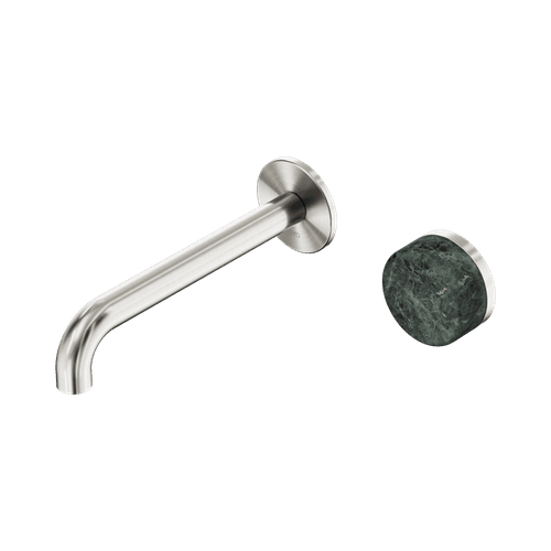 Serenity Wall Basin Mixer 160mm Spout Verde Alpi Handle Brushed Nickel