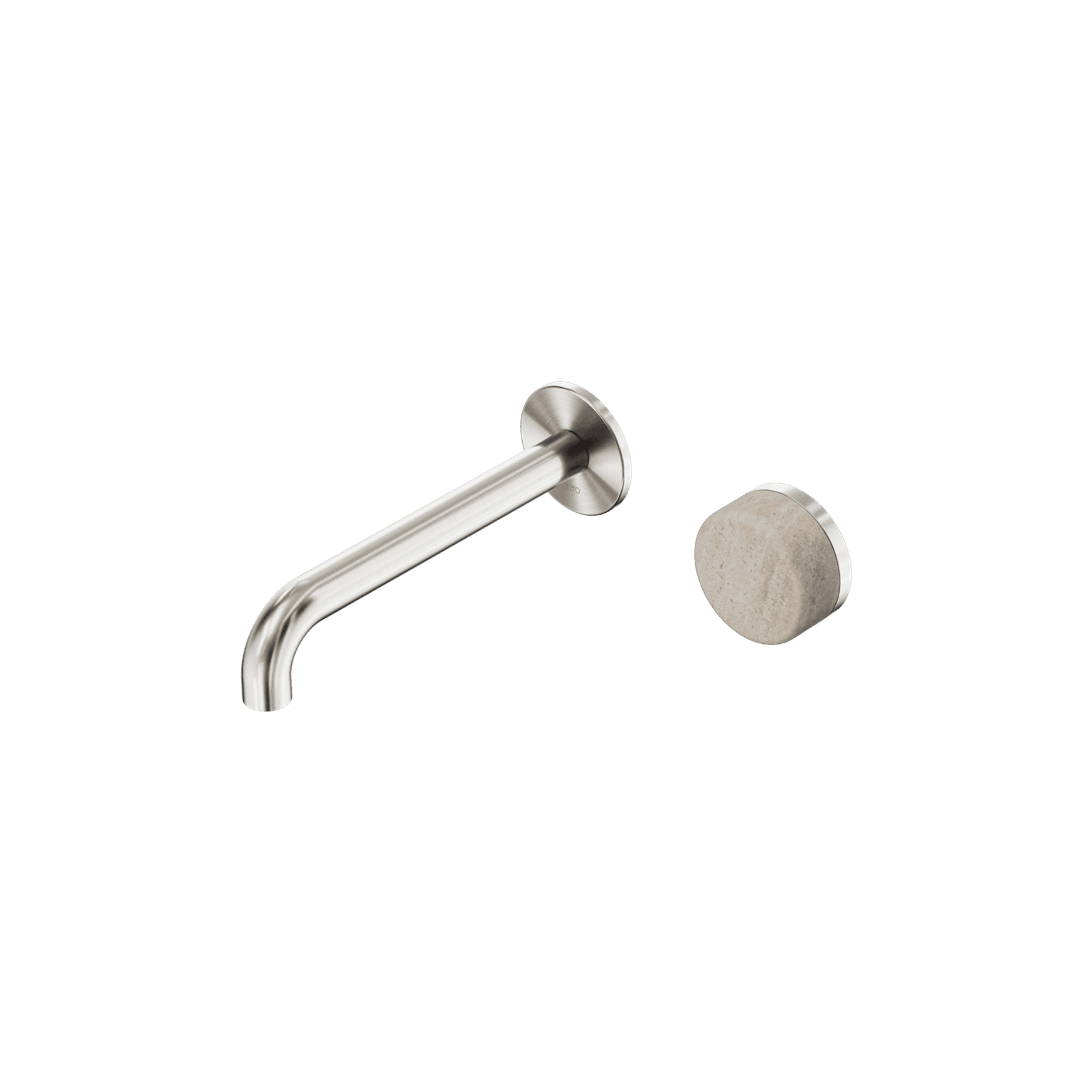 Serenity Wall Basin Mixer 160mm Spout Rome Travertine Handle Brushed Nickel