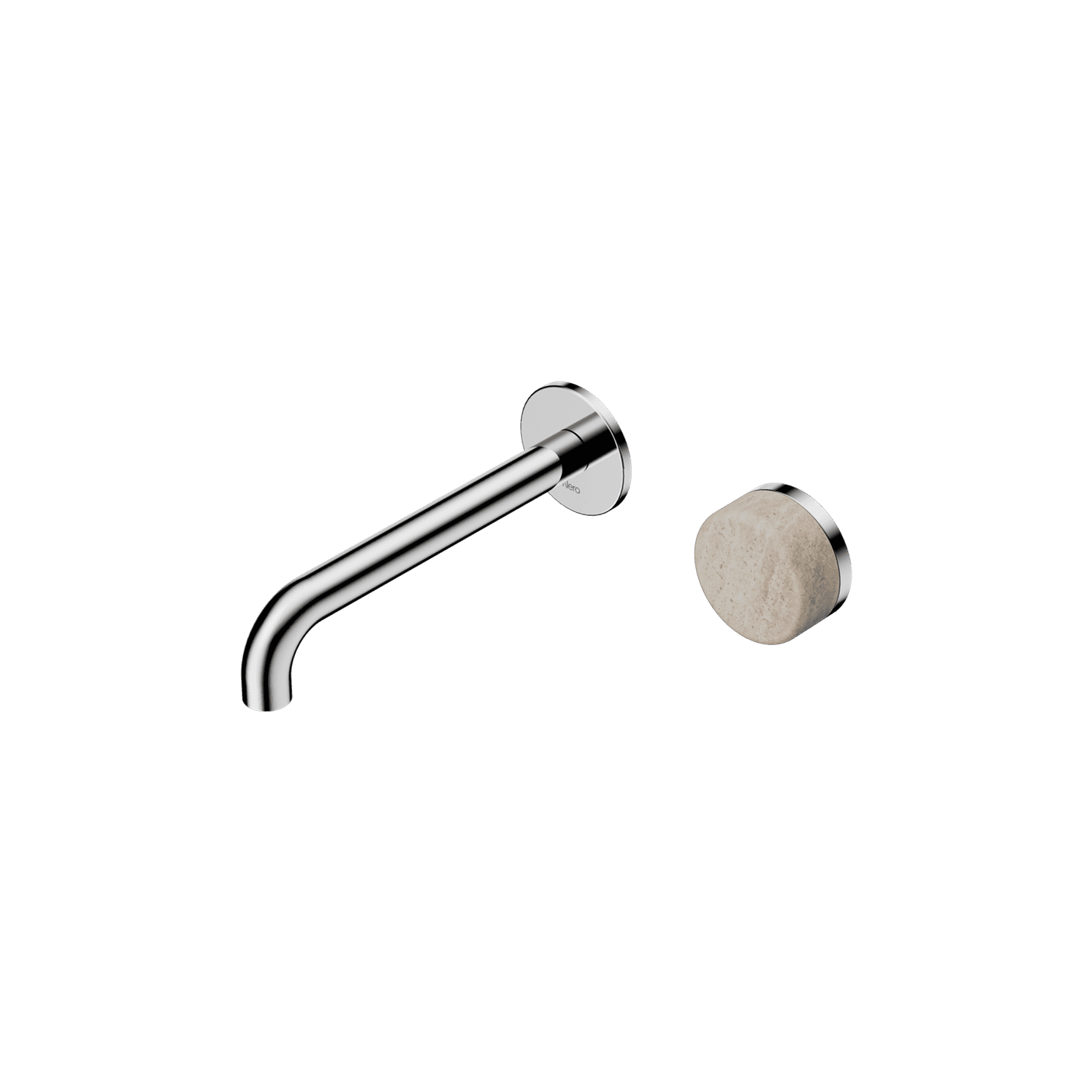 Serenity Wall Basin Mixer 220mm Spout Rome Travertine Handle Chrome