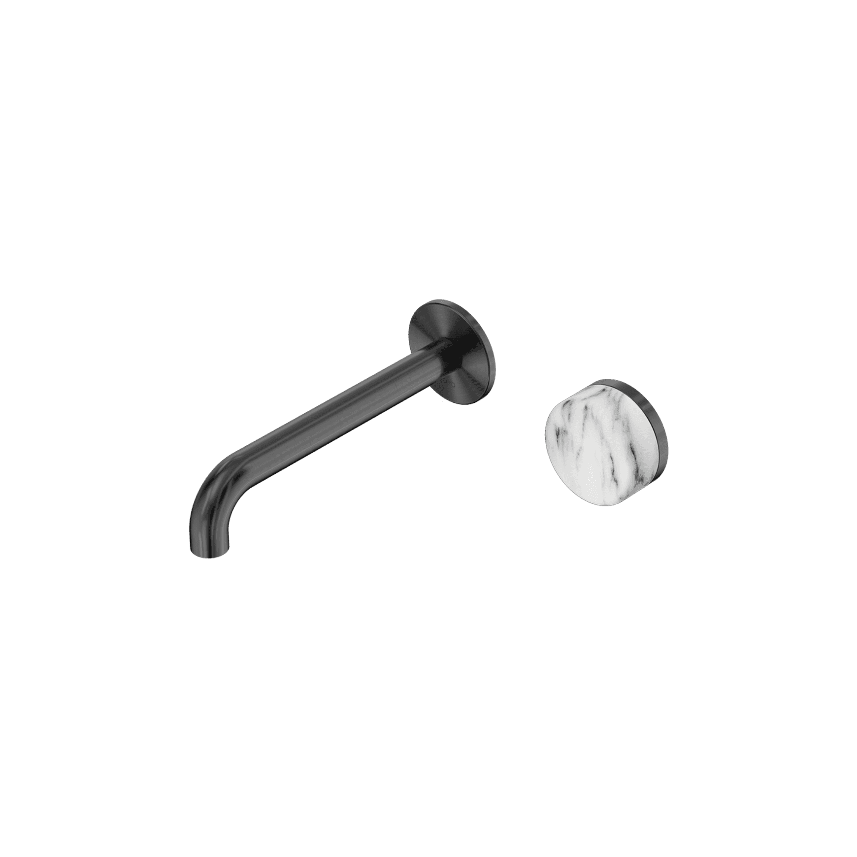 Serenity Wall Basin Mixer 160mm Spout Arabescato Corchia Handle Gun Metal