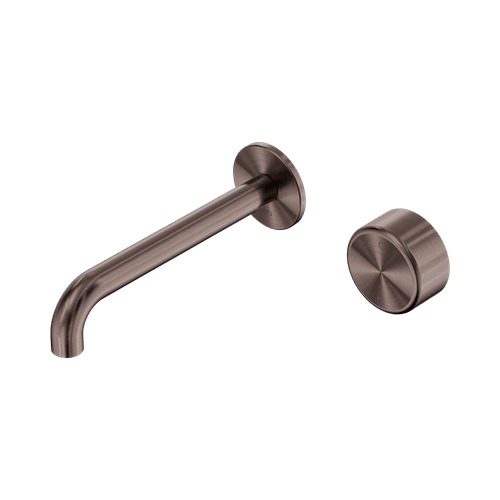 Serenity Wall Basin Mixer 220mm Spout Metal Handle Brushed Bronze