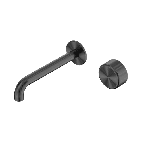 Serenity Wall Basin Mixer 220mm Spout Metal Handle Gun Metal