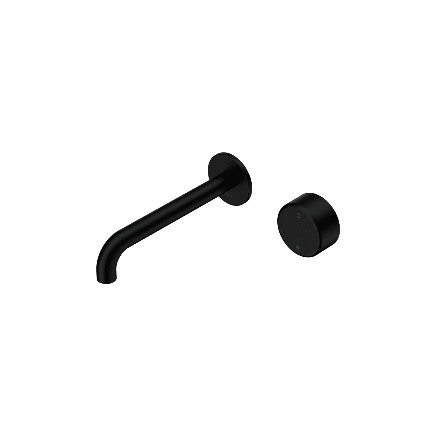 Serenity Wall Basin Mixer 220mm Spout Metal Handle Matte Black