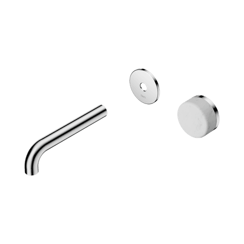 Serenity Wall Basin Mixer 160mm Spout Carrara Handle Chrome